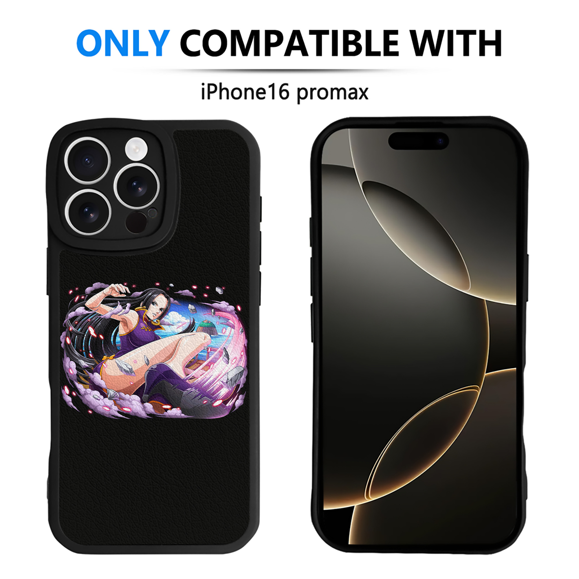 （画像用） ワンピース ボア・ハンコック ONE PIECE Boa·Hancock 【iPhone 16シリーズ対応】シリコンスマホケース（レザー調） 材質：シリコン